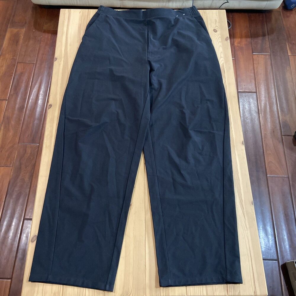NWT Uniqlo Wide Fit Baggy Curved Jersey Pants Women’s XL Black New